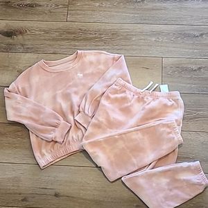 Abercrombie Kids pink fleece set size 9/10